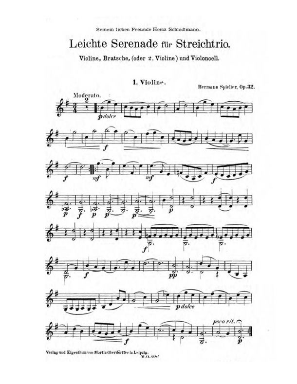 Spielter - Leichte Serenade, Op. 32