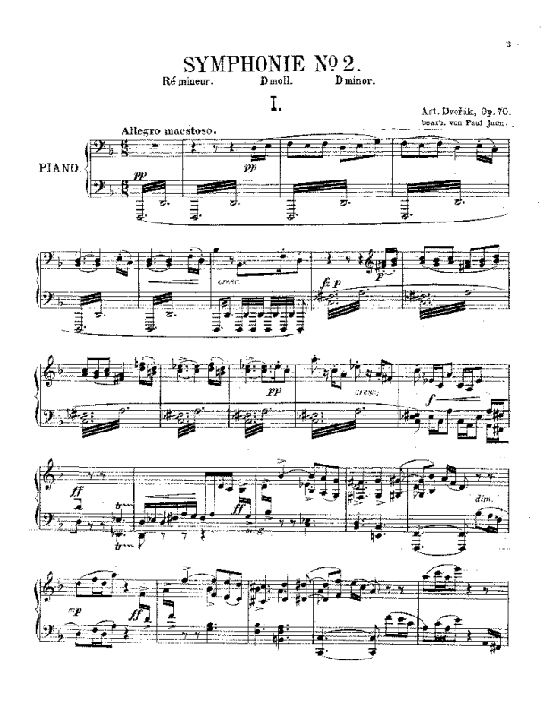 Dvorák - Symphony No. 7 - For Piano(Juon)