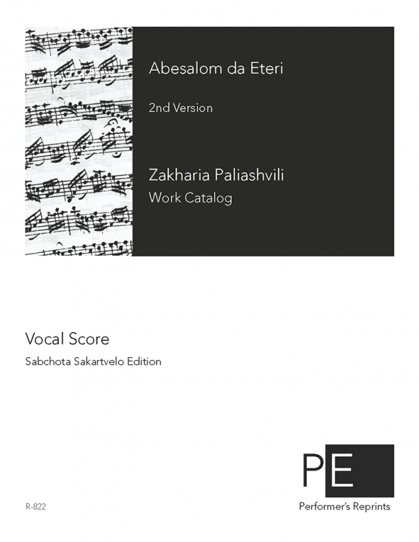 Paliashvili - Abesalom da Eteri - 2nd version, 1961 - Vocal Score