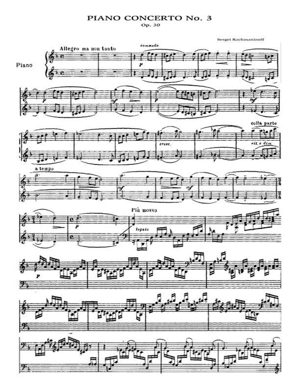 Rachmaninoff - Piano Concerto No. 3 - Piano Solo Part