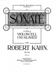Kahn - Sonata for Cello and Piano