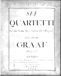 Graf - Sei Quartetti per due Violini, Alto e Violoncello Obligato