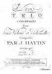 Haydn - 3 Piano Trios - For 2 Violins and Cello (Composer)