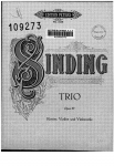 Sinding - Piano Trio - Scores and Parts
