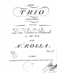 Rolla - Concertant String Trio in E-flat major