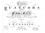 Clasing - 3 Piano Quartets