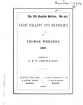 Weelkes - 8 Ballets and Madrigals - Score