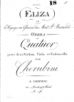 Cherubini - Eliza, ou Le voyage aux glaciers du Mont St-Bernard - Overture For String Quartet
