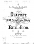 Juon - String Quartet No. 1, Op. 5