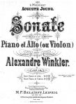 Winkler - Sonata for Viola and Piano