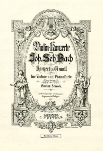 Bach - Violin Concerto in G minor, BWV 1056R - For Violin and Piano (Schreck) - Violin Part (monochrome)