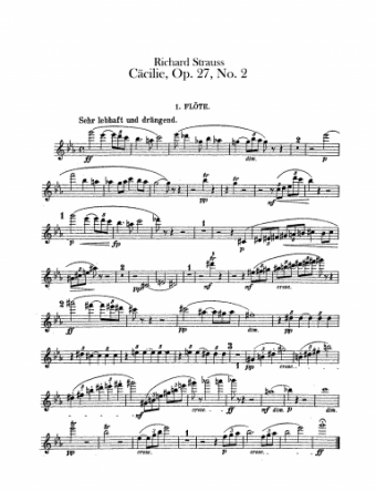 Strauss - 4 Lieder, Op. 27 - 2. Cäcilie - For Voice & Orchestra