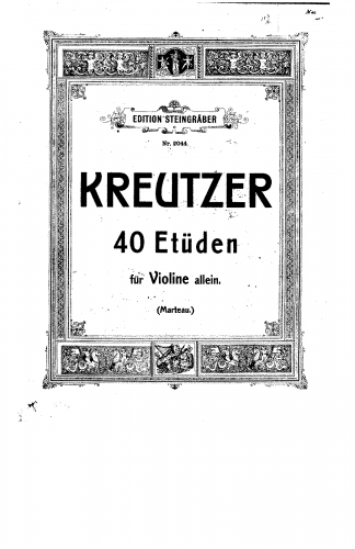 Kreutzer - Ãtudes ou caprices - Violin Scores - 40 Etudes - Complete Score