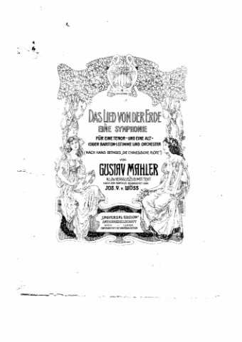 Mahler - Das Lied von der Erde - Vocal Score