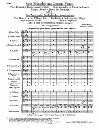 Liszt - 2 Episoden aus Lenau's Faust - 2. Der Tanz in der Dorfschenke (Mephisto Waltz) (S.110/2)