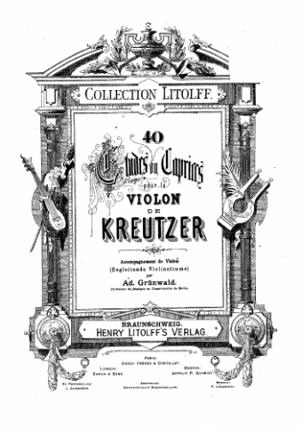 Kreutzer - Études ou caprices - Complete (40 or 42 Ètudes) For 2 Violins (Grunwald) - Violin 2 part