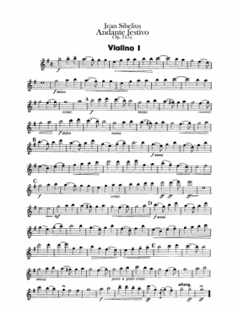 Sibelius - Andante Festivo - For Timpani (ad lib) & String Orchestra