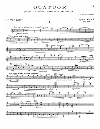 Huré - String Quartet, No. 1