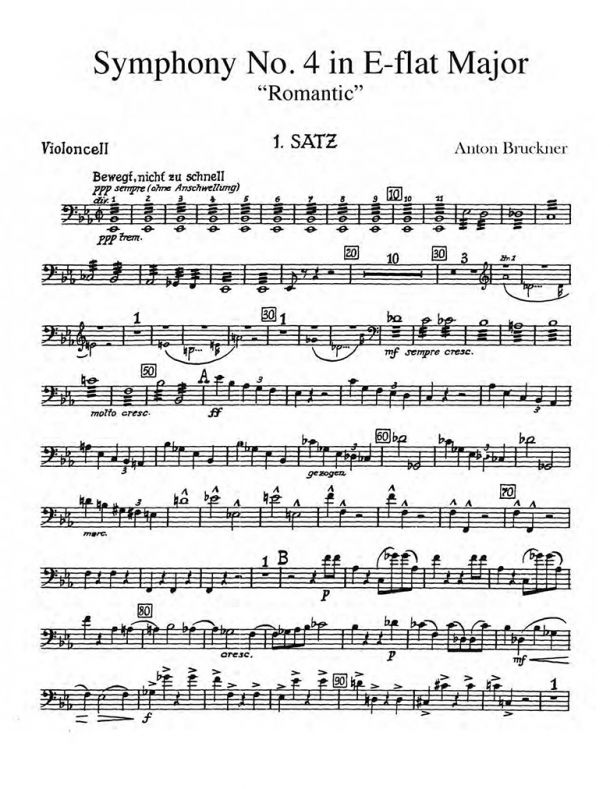 Sheet　'Romantic'　No.　Symphony　Bruckner　Music